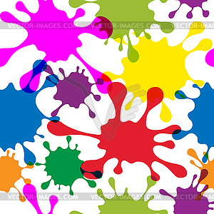 Seamless pattern with multi-colored blots, white - vector clipart