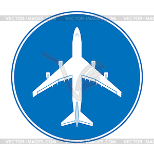 Simple logo or logo with plane - vector clip art