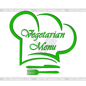 Logo to design Vegetarian menu restaurant, - vector image