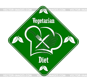 Logo to design Vegetarian menu restaurant, - vector image