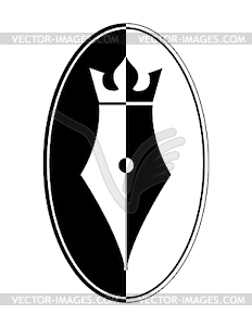 Королевское перо. Абстрактный логотип для иконки или бренда - изображение в векторном формате