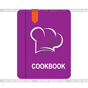 Книга с надписью Cookbook, простой дизайн - векторное изображение