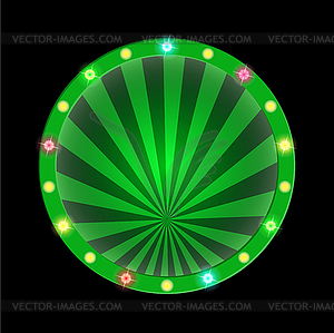 Round disc with green background and colorful - vector clip art