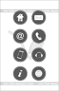 Set of black buttons for websites and applications - vector image