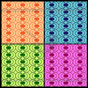 Set of multi-colored seamless patterns of circles - vector clip art