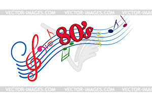 Музыка 80. для дизайна и декорирования - клипарт в формате EPS