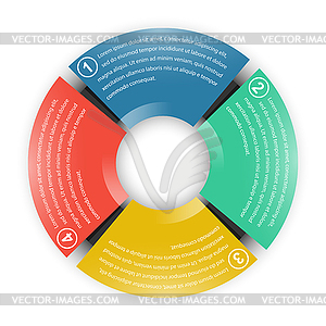 Infographics. pie chart with four sectors - vector image