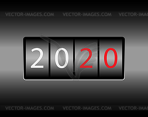Odometer with numbers 2020. New 2020 on odometer. - vector clipart