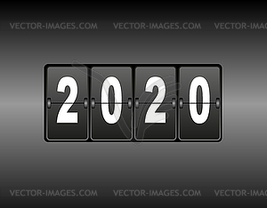 Year change on calendar counter. new year 2020 is - vector image