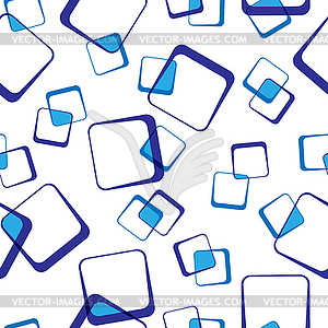 Seamless pattern of blue intersecting squares, - vector image