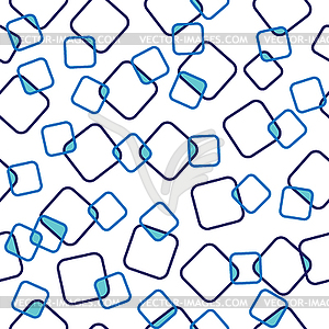 Бесшовные синих пересекающихся квадратов, - изображение в векторном формате