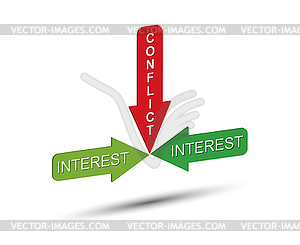 Conflict of interest, visualization element of - vector image