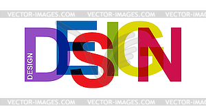 Цветные надписи ДИЗАЙН для оформления и дизайна - векторизованный клипарт