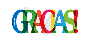 Colored lettering THANK you! for decoration and - vector image