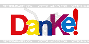 Colorful banner with inscription THANK you! languag - vector clipart