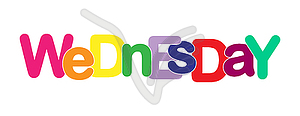 Colorful banner with inscription WEDNESDAY, for - vector clipart