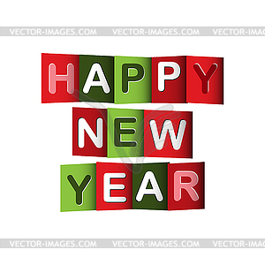 Colorful banner that says happy NEW YEAR. - vector image