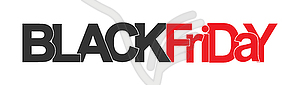 Red-black inscription BLACK FRIDAY. Banner or icon - vector image