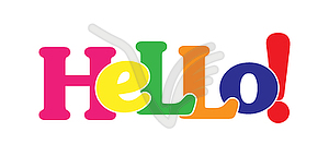 Banner with inscription HELLO!. Autumn colors. - vector image