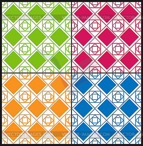 Набор бесшовных цветовых узоров. Современные повседневные цвета - иллюстрация в векторе
