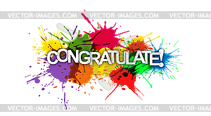 CONGRATULATIONS! Colorful banner of colorful - vector image