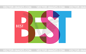 BEST. Color colorful banner, lowercase letters - vector image