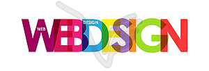 WEB DESIGN. Color colorful banner, lowercase letters - vector image