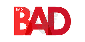 BAD. Color colorful banner, lowercase letters - vector clipart