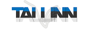 TALLINN. name of Estonian capital in colors of n - vector clip art