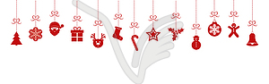 Hanging Christmas icons on transparent background - vector clipart