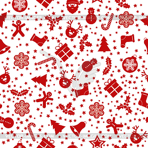 Festive new year seamless background with - vector image