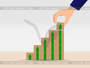 Концепция карьерного роста, роста бизнеса или - векторная иллюстрация