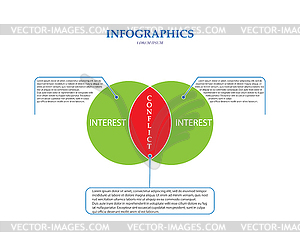 Инфографика. Конфликт интересов, бизнеса или - векторный клипарт EPS