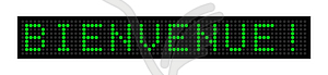 Led display with inscription WELCOME! language - vector clipart