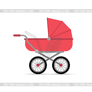 Baby stroller for babies. Simple flat design - vector image