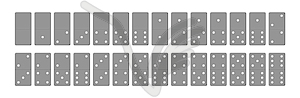 Realistic Domino, full set, black color - vector clipart