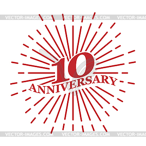 Congratulatory inscription for anniversary of 10 - vector clip art