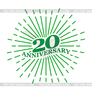 Congratulatory inscription for anniversary of 20 - vector clipart