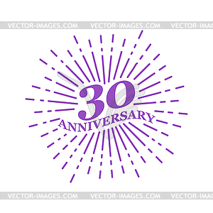 Congratulatory inscription for anniversary of 30 - color vector clipart