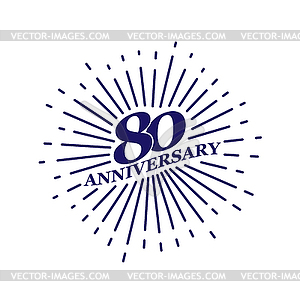 Congratulatory inscription for anniversary of 80 - vector clipart