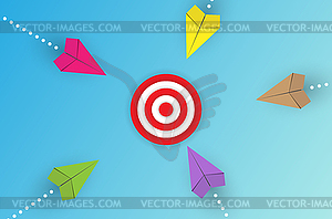 Business or career in conceptual plot. Colored pape - vector clip art