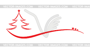 Merry Christmas and Happy New Year. Christmas tree - vector clipart