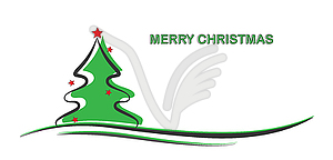 Blank for Christmas greetings. Christmas tree with - royalty-free vector image