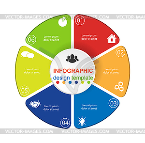 Инфографический шаблон для использования в иллюстрации - векторизованное изображение