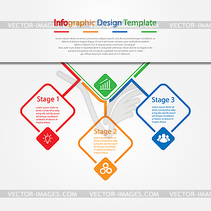 Инфографический шаблон дизайна. Три шага к бизнесу - векторное изображение клипарта