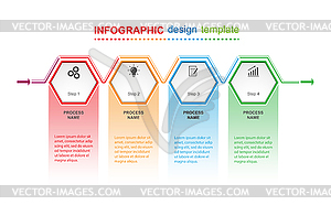 Infographic design template. Four steps to - color vector clipart