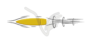 Flying bullets at high speed. Shot of firearm - vector clip art