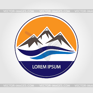 Icon of mountains, flat simple design - vector image