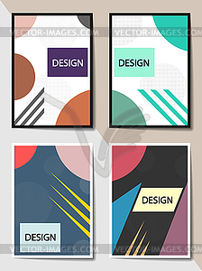 Editable cover design, A4 format. Geometric abstrac - vector image