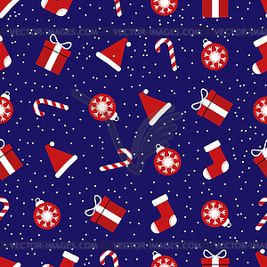 Seamless background with Christmas and new year - vector clip art